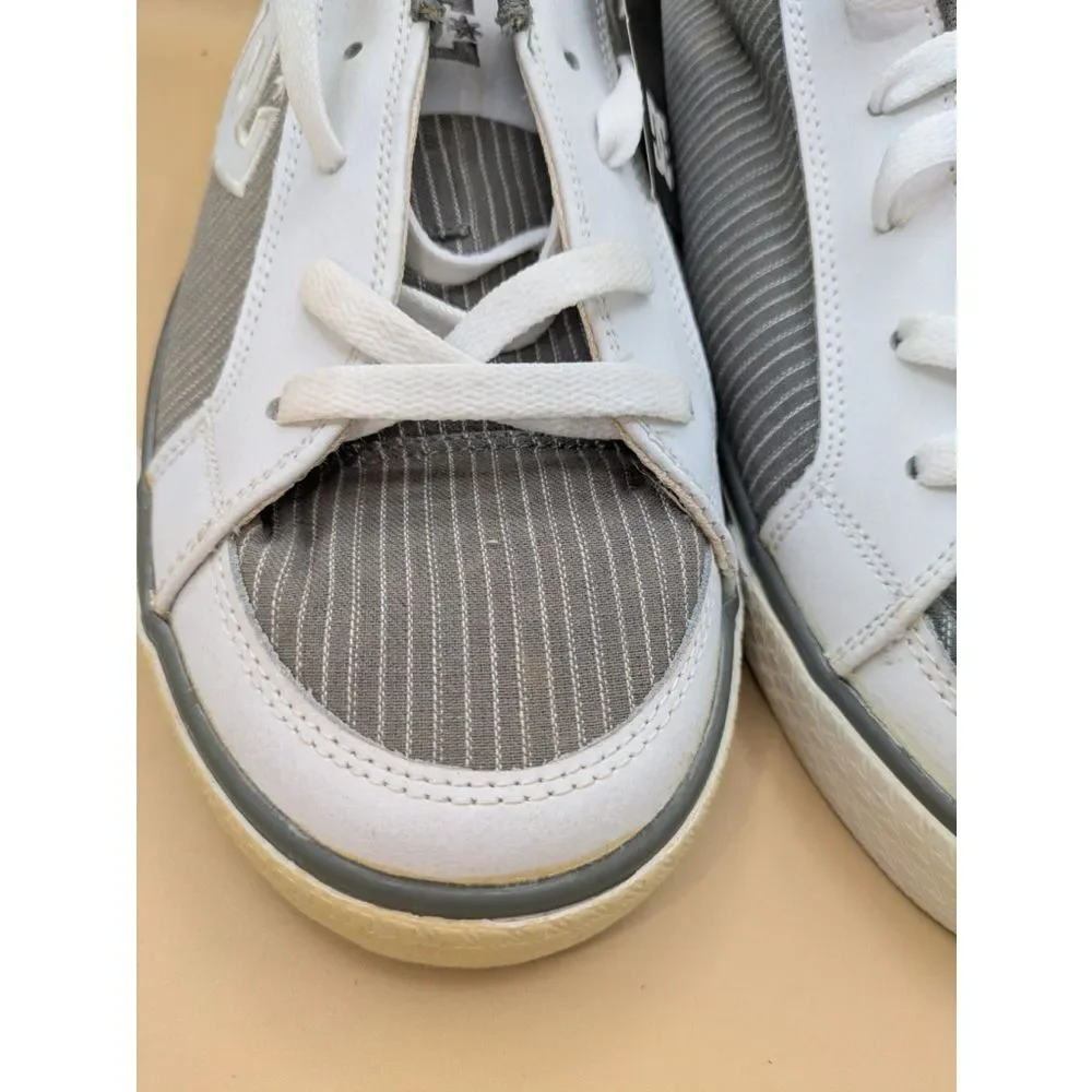 DC Men's Trase TX Sneaker, Size 12 M, Skate Shoes White, Gray ,B Grade
